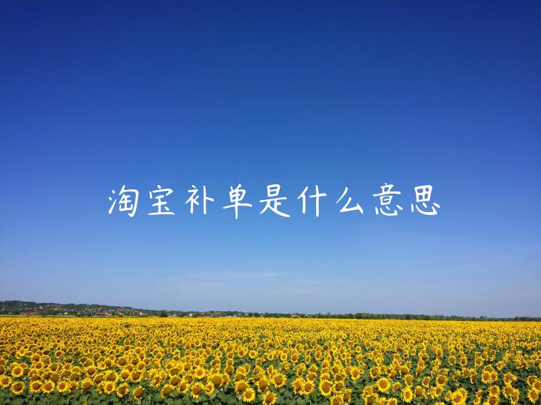 淘寶補(bǔ)單是什么意思